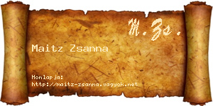 Maitz Zsanna névjegykártya
